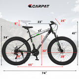 Adventure Mountain Bike S26109 - Black & Green 26-Inch Manual Bicycle