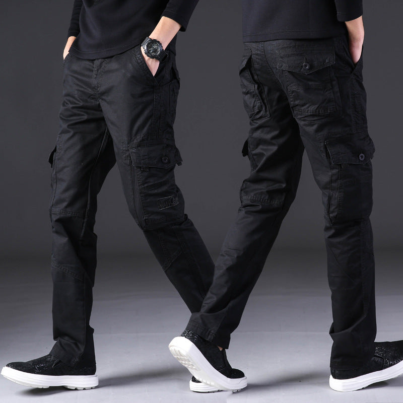 Men's Cotton Cargo Pants - Multi-Pocket Outdoor Casual Trousers