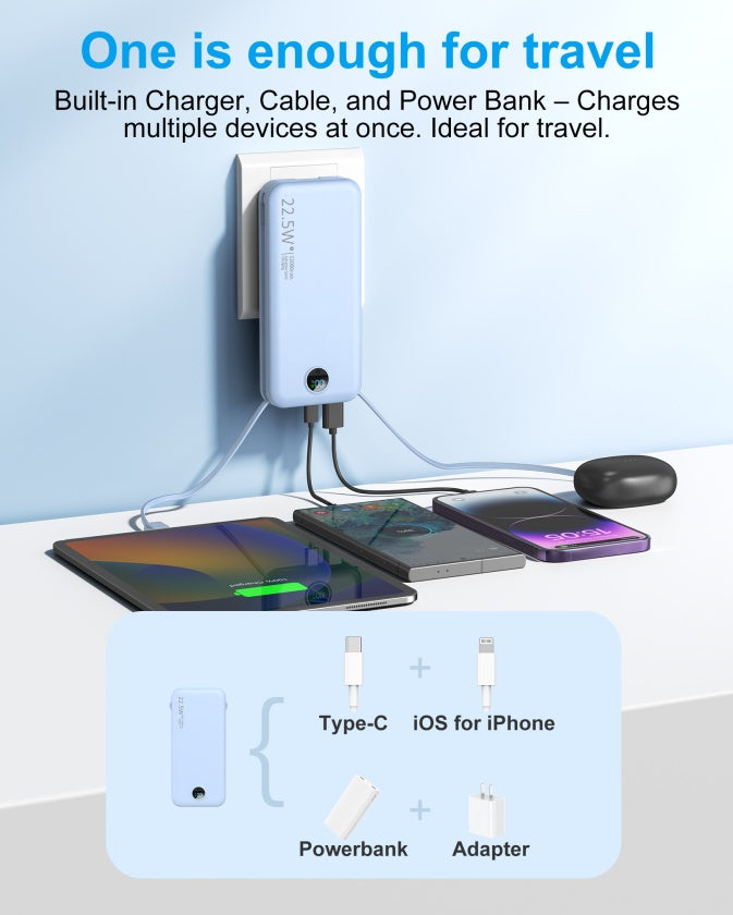 9000mAh Power Bank with AC Socket & Digital Display - Fast Charging Portable Charger