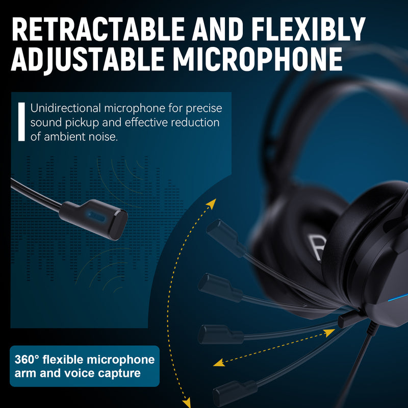 Professional Gaming Headphones - Wired Multi-Platform Headset with 50mm Drivers