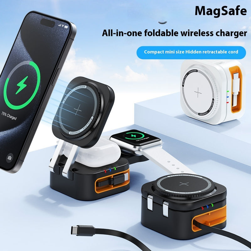 MagSafe 3-in-1 Wireless Charging Station - 15W Fast Charge Desktop Stand