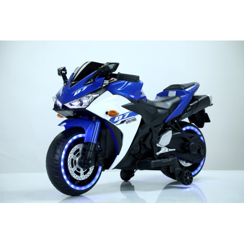 Premium 12V Electric Motorcycle for Kids - Safe Ride-On Toy with Training Wheels & LED Lights