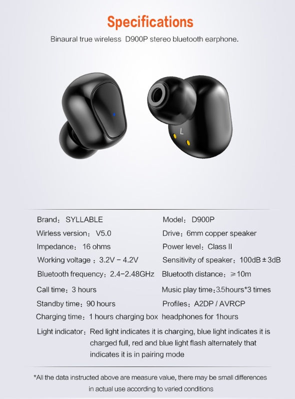 Wireless Bluetooth 5.0 Earbuds - Mini Stealth TWS Sports Headphones with Charging Case