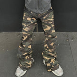 Stylish Men's Wide Leg Cargo Pants with Zipper Design