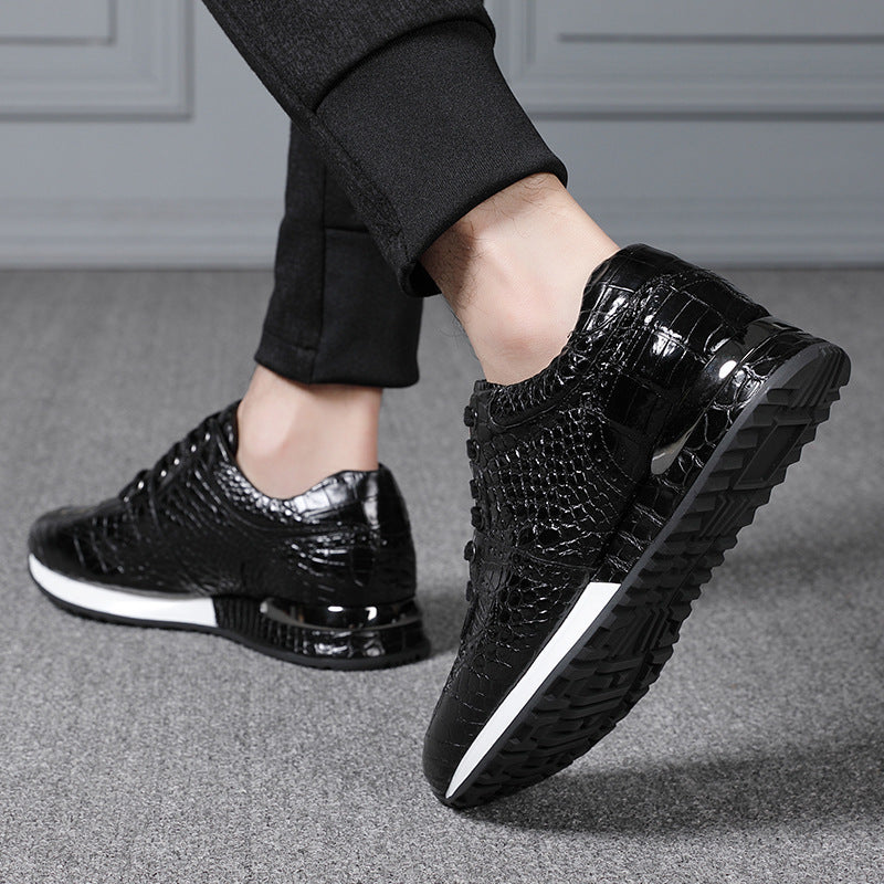 Stylish Men's Retro Fashion Casual Lace-Up Sneakers - Comfortable Walking Shoes