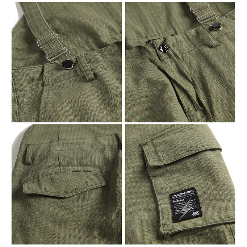 Relaxed Fit Denim Overalls - Vintage Style Workwear