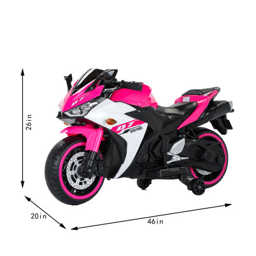 Premium 12V Electric Motorcycle for Kids - Safe Ride-On Toy with Training Wheels & LED Lights