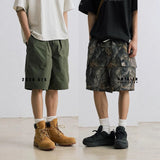 Men's Casual Straight-Leg Denim Shorts - Comfortable Mid-Waist Cotton Shorts