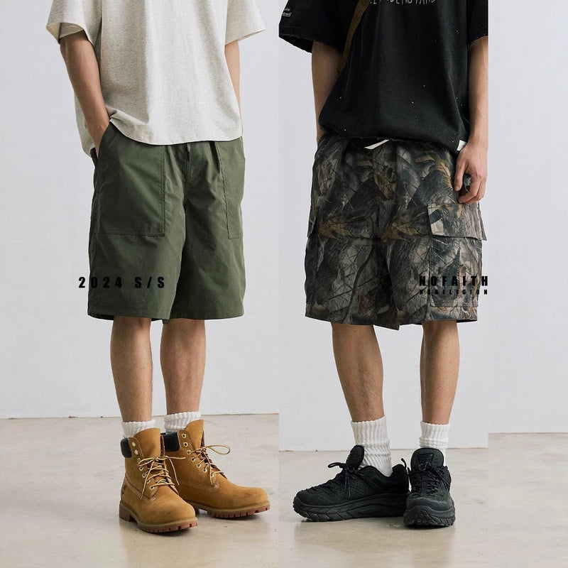 Men's Casual Straight-Leg Denim Shorts - Comfortable Mid-Waist Cotton Shorts