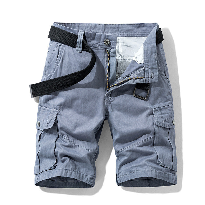 Retro Multi-Pocket Cotton Shorts - Casual Straight Fit Summer Shorts for Men