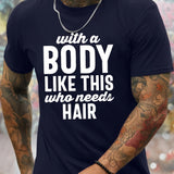 There Is Such A Body Men's Printed T-shirt, Casual Quick Drying Breathable T-shirt, Running Training Short Sleeved T-shirt