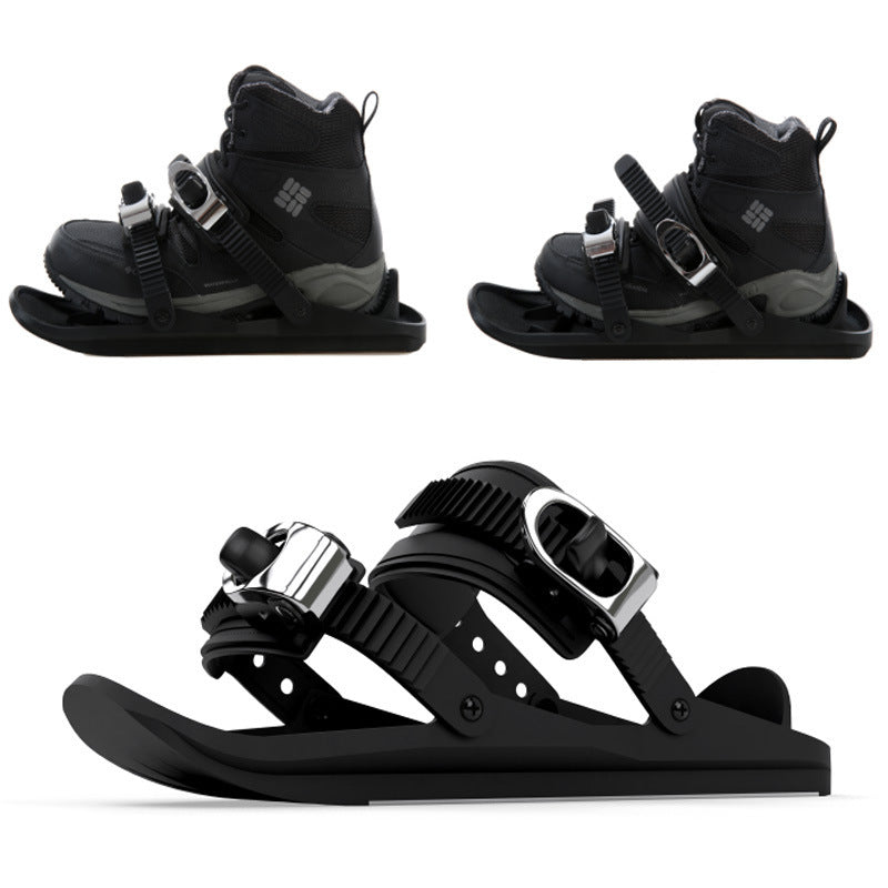 Adjustable Double-Board Ski Boots - Portable Outdoor Winter Sports Footwear with Zinc Alloy Buckles