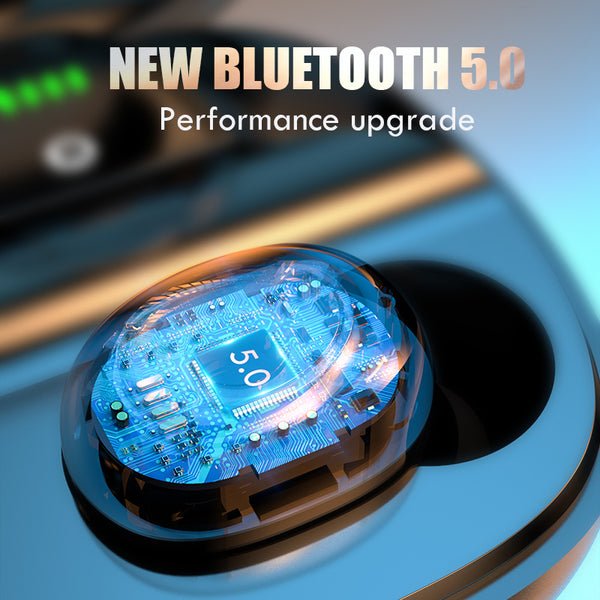 Premium Bluetooth 5.0 Wireless Earbuds with Digital Display - Waterproof Sports Headphones