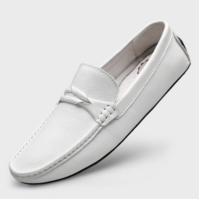 Premium Genuine Leather Slip-On Loafers - Men's Casual Peas Driving Shoes