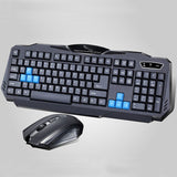Professional Wireless Gaming Keyboard Mouse Set - 12000 DPI Ergonomic Black Combo for Office & Gaming