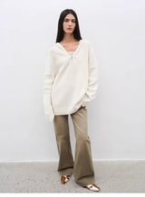 Retro All-Season Slim-Fit Versatile Floor-Length Washed Flared Jeans