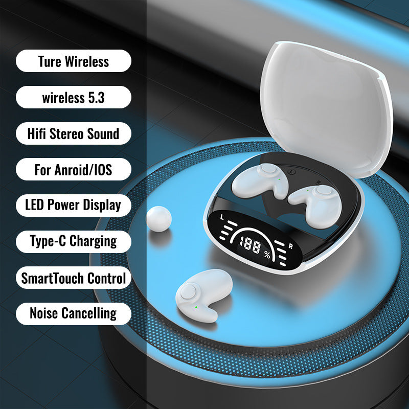 Premium Wireless Bluetooth Earbuds - Comfortable Post-Ear Design