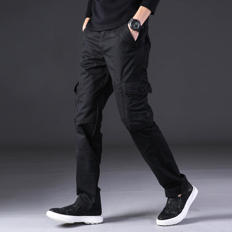 Men's Cotton Cargo Pants - Multi-Pocket Outdoor Casual Trousers