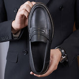 Sophisticated Business Casual Leather Shoes for Men - Breathable Comfort