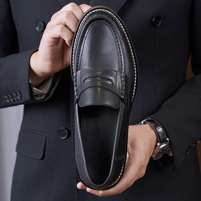 Sophisticated Business Casual Leather Shoes for Men - Breathable Comfort