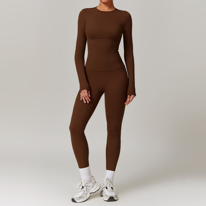 Women's Premium Brushed Yoga Set - Quick-Dry Fitness Tracksuit