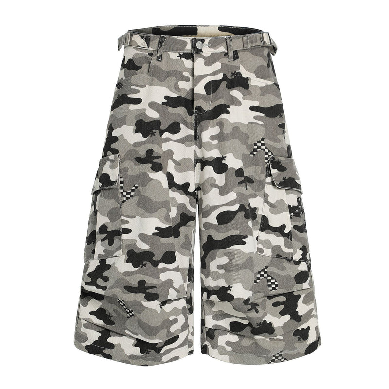 Tactical Camouflage Workwear Shorts - Loose Fit Cotton Cargo Shorts for Men