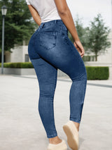 Multi-pocket High-stretch Mid-rise Zipper-hem Skinny Pencil Pants, Urban Style Women's Jeans And Clothing Cargo Jeans Amazon Don't Sell