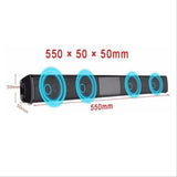 Sleek Metal Bluetooth Soundbar - Wireless Wall-Mount Speaker with Card Reader