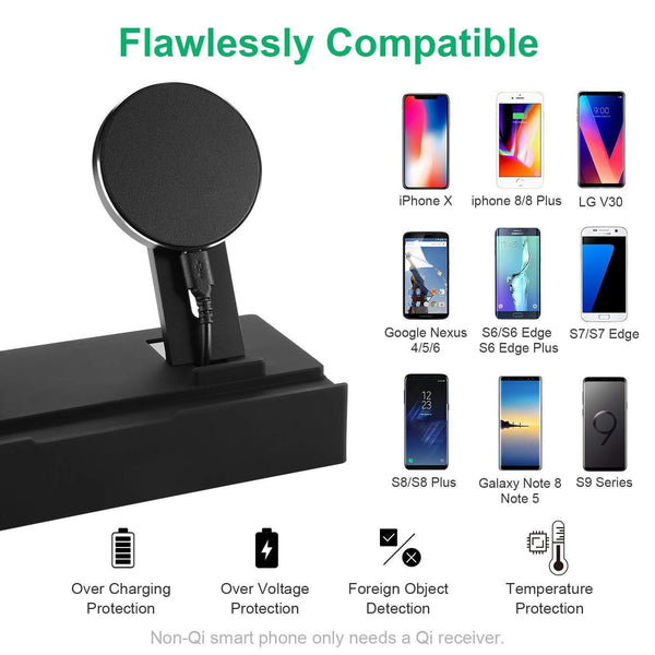 8-in-1 Wireless Charging Station & USB Hub - Premium Multi-Device Organizer