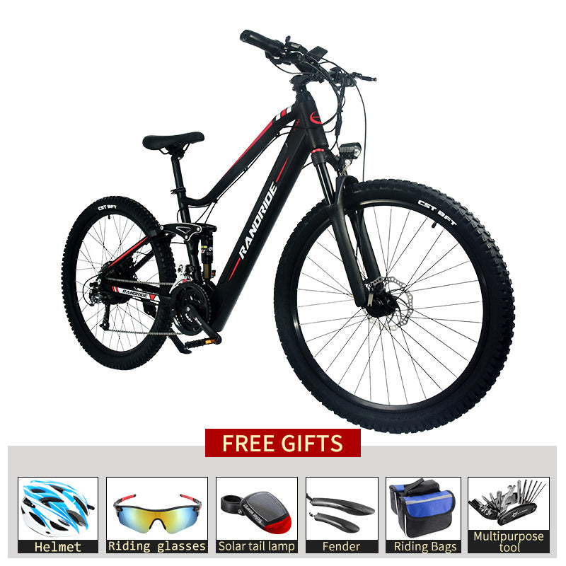 High-Performance Electric Mountain Bike - 750W Motor Full Suspension E-Bike