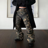 Stylish Men's Wide Leg Cargo Pants with Zipper Design