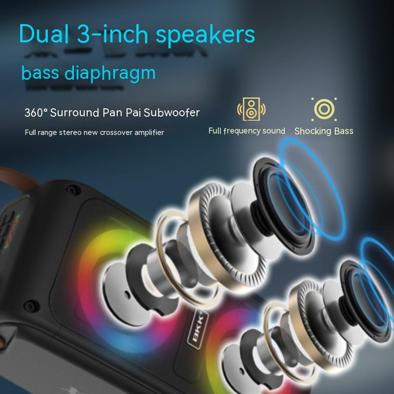 Wireless Bluetooth Speaker with LED Color Lights - Portable Sound System