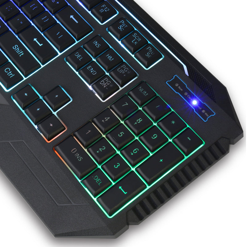 Illuminated Gaming Keyboard & Mouse Combo - Backlit RGB Set with Multimedia Keys