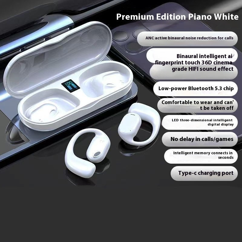 Advanced Bone Conduction Bluetooth Headset - Wireless Ear Hook Design for Sports & Daily Use
