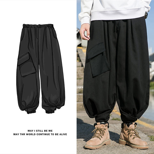 Men's Tactical Cargo Pants - Wide Leg Workwear Trousers with Large Pockets