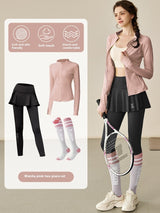 Premium Women's Athletic Yoga Set - Long Sleeve Running & Tennis Suit