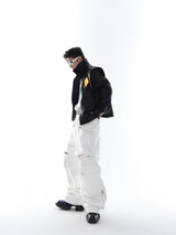 Stylish Unisex Wide Leg Cargo Pants - Comfortable White Cotton Trousers