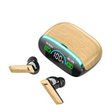 Wireless Bluetooth Earbuds - Wood Grain Design with Noise Canceling & 120H Battery Life