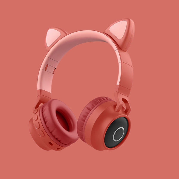 Wireless Cat Ear Headphones with LED Lights - Bluetooth 5.0 Gaming Headset for Kids