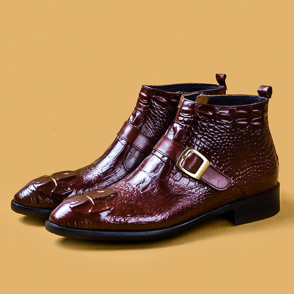 Premium Men's High-Top British Style Formal Leather Dress Shoes - Classic Oxford Design