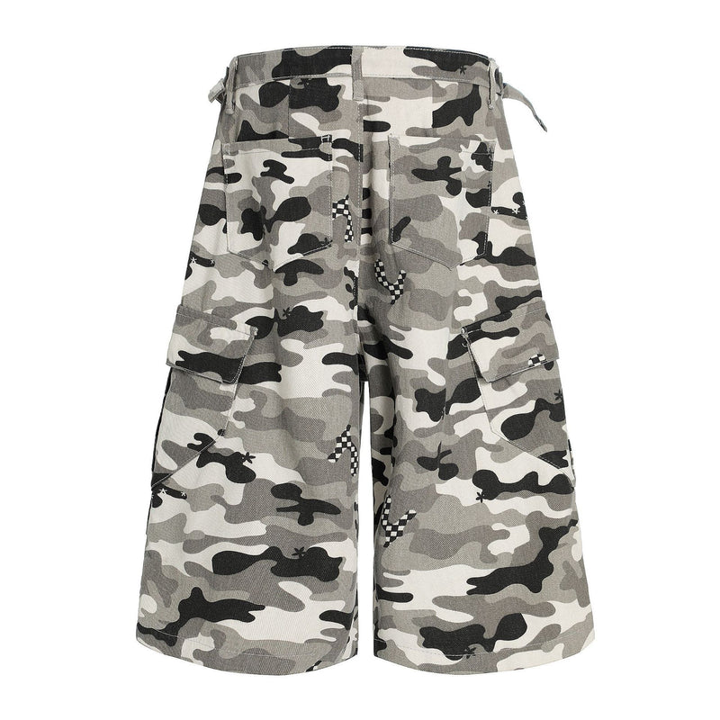 Tactical Camouflage Workwear Shorts - Loose Fit Cotton Cargo Shorts for Men