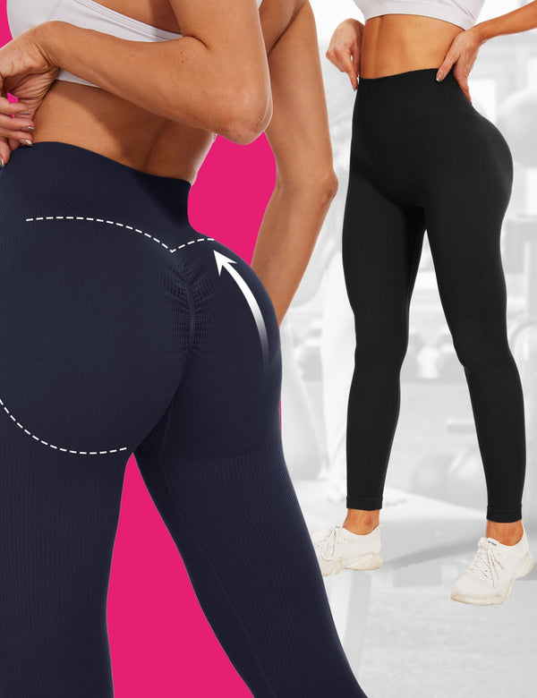 Premium High-Rise Seamless Ankle Leggings - Light Blue Performance Wear