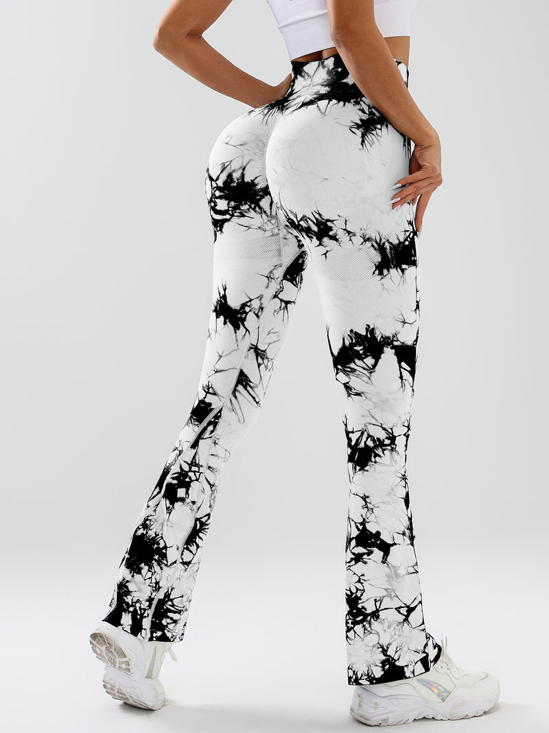 3-Pack Tie Dye Seamless High-Waisted Workout Leggings - Women's Scrunch Butt Lifting Yoga & Athletic Pants