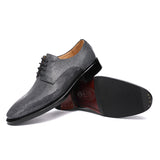 Premium Pearl Fish Skin Men's Business Dress Shoes - Handcrafted Lace-Up Low Heel Leather Shoes