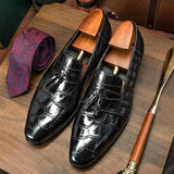 Premium Blue British Leather Business Casual Shoes - Men's Professional Footwear