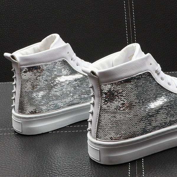 Professional Men's High-Top Hairdresser Shoes - Thick Sole Comfort Design