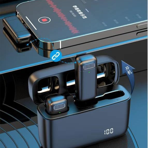 Professional K6 Wireless Collar Clip Microphone - Dual Channel System for Live Streaming & Broadcasting