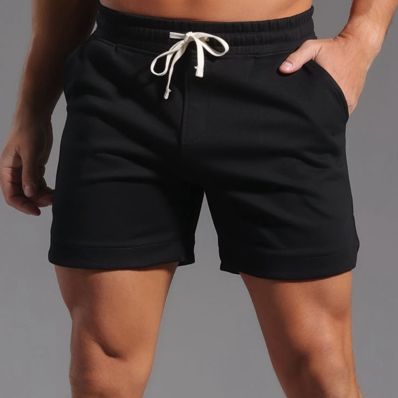 Premium Cotton Athletic Shorts - Men's Moisture-Wicking Running Capris