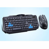 Professional Wireless Gaming Keyboard Mouse Set - 12000 DPI Ergonomic Black Combo for Office & Gaming