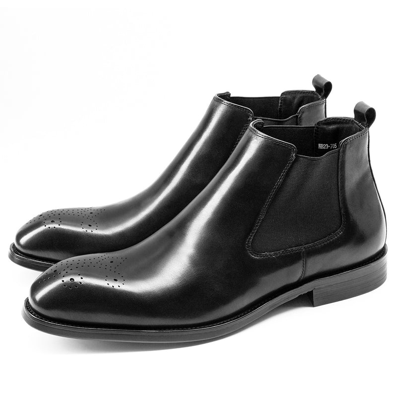 Premium Leather Martin Boots - Men's Classic Pointed Toe Dress Boots